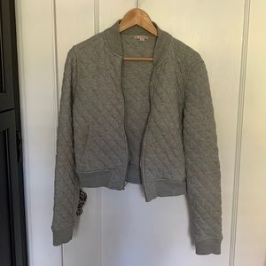 GAP Gray Quilted Bomber Jacket